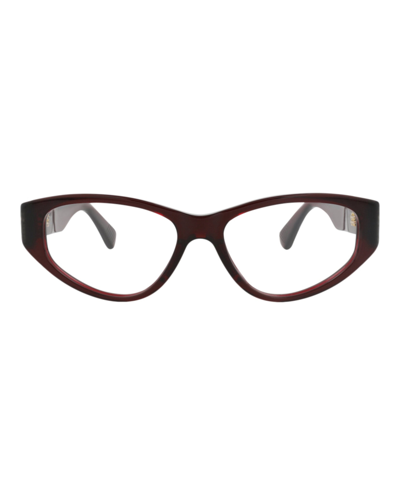 Bottega Veneta Womens Cat Eye Burgundy Burgundy Transparent Fashion Designer Eyewear