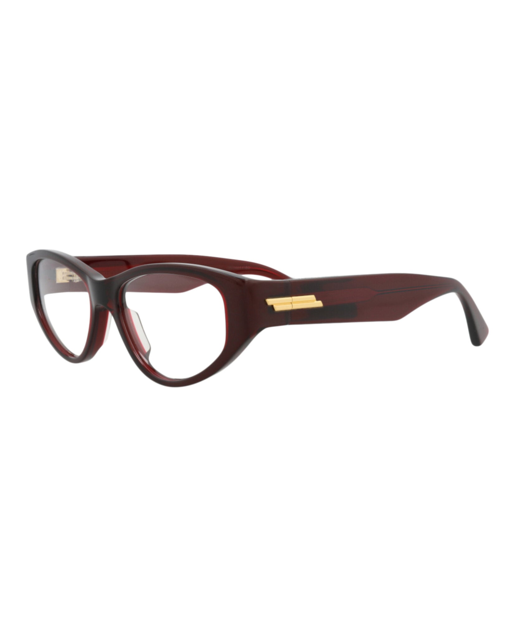 Bottega Veneta Womens Cat Eye Burgundy Burgundy Transparent Fashion Designer Eyewear
