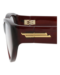 Bottega Veneta Womens Cat Eye Burgundy Burgundy Transparent Fashion Designer Eyewear