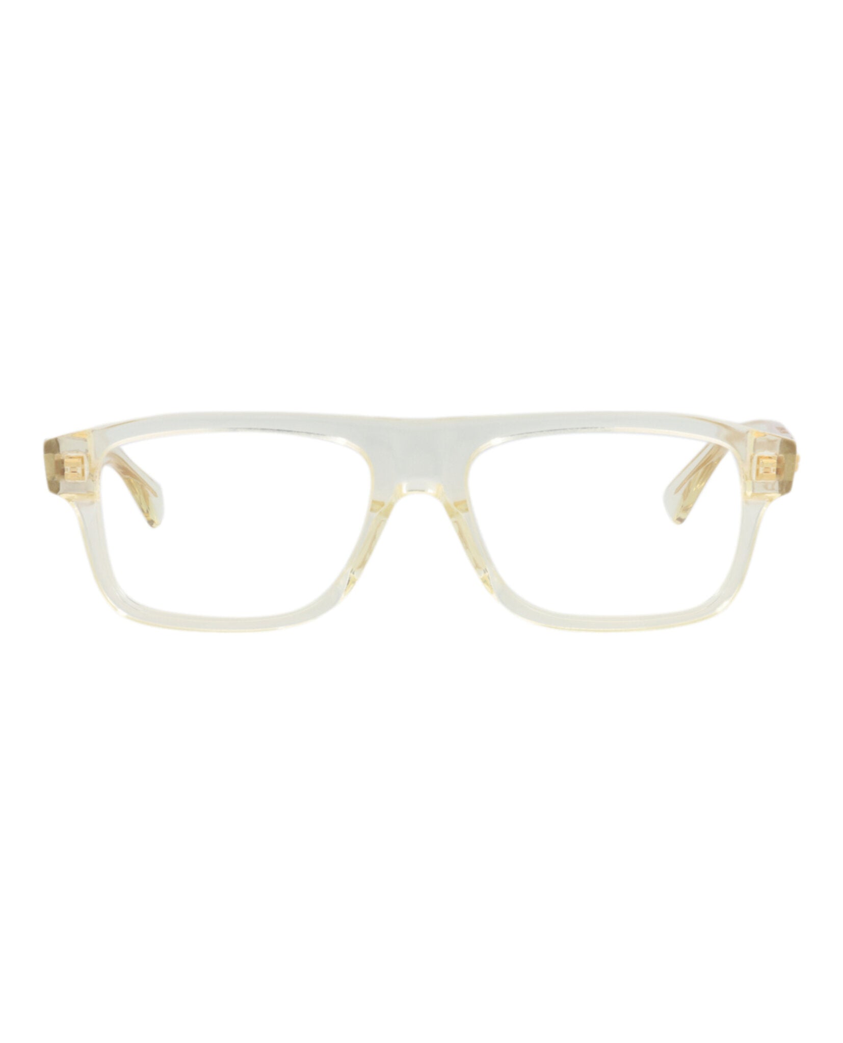 Bottega Veneta Bottega Veneta Mens Square/Rectangle Beige Beige Transparent Fashion Designer Eyewear