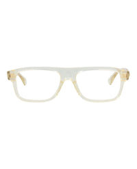 Bottega Veneta Bottega Veneta Mens Square/Rectangle Beige Beige Transparent Fashion Designer Eyewear