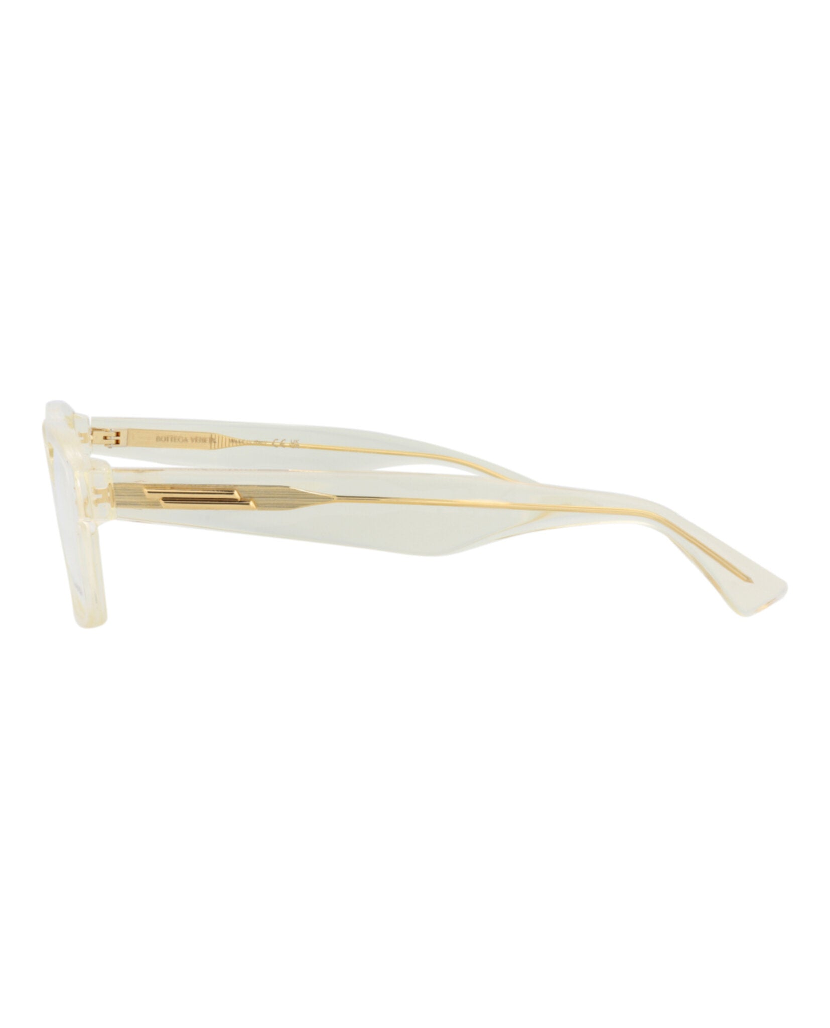 Bottega Veneta Bottega Veneta Mens Square/Rectangle Beige Beige Transparent Fashion Designer Eyewear
