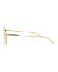 Bottega Veneta Bottega Veneta Unisex Aviator Gold Gold Transparent Fashion Designer Eyewear