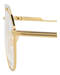 Bottega Veneta Bottega Veneta Unisex Aviator Gold Gold Transparent Fashion Designer Eyewear
