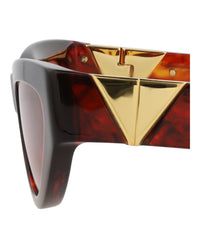 Bottega Veneta Womens Cat Eye Havana Havana Orange Fashion Designer Eyewear