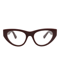 Bottega Veneta Bottega Veneta Womens Cat Eye Burgundy Burgundy Transparent Fashion Designer Eyewear