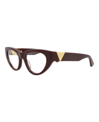 Bottega Veneta Bottega Veneta Womens Cat Eye Burgundy Burgundy Transparent Fashion Designer Eyewear