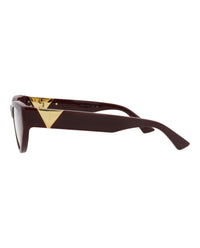 Bottega Veneta Bottega Veneta Womens Cat Eye Burgundy Burgundy Transparent Fashion Designer Eyewear