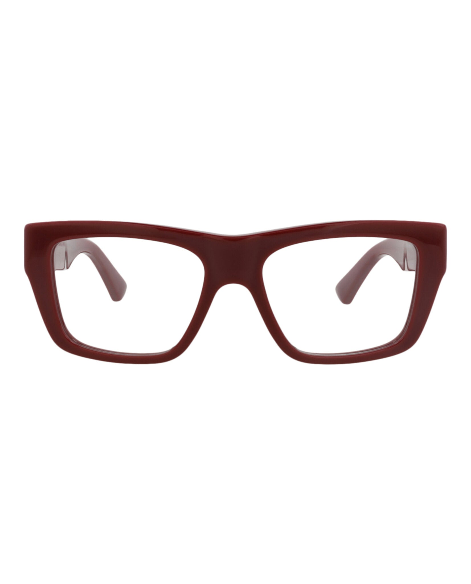 Bottega Veneta Womens Square/Rectangle Burgundy Burgundy Transparent Fashion Designer Eyewear
