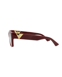 Bottega Veneta Womens Square/Rectangle Burgundy Burgundy Transparent Fashion Designer Eyewear
