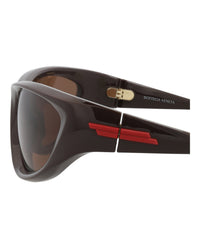 Bottega Veneta Bottega Veneta Unisex Shield/Wrap Brown Brown Brown Fashion Designer Eyewear