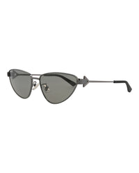 Bottega Veneta Womens Cat Eye Ruthenium Ruthenium Grey Fashion Designer Eyewear