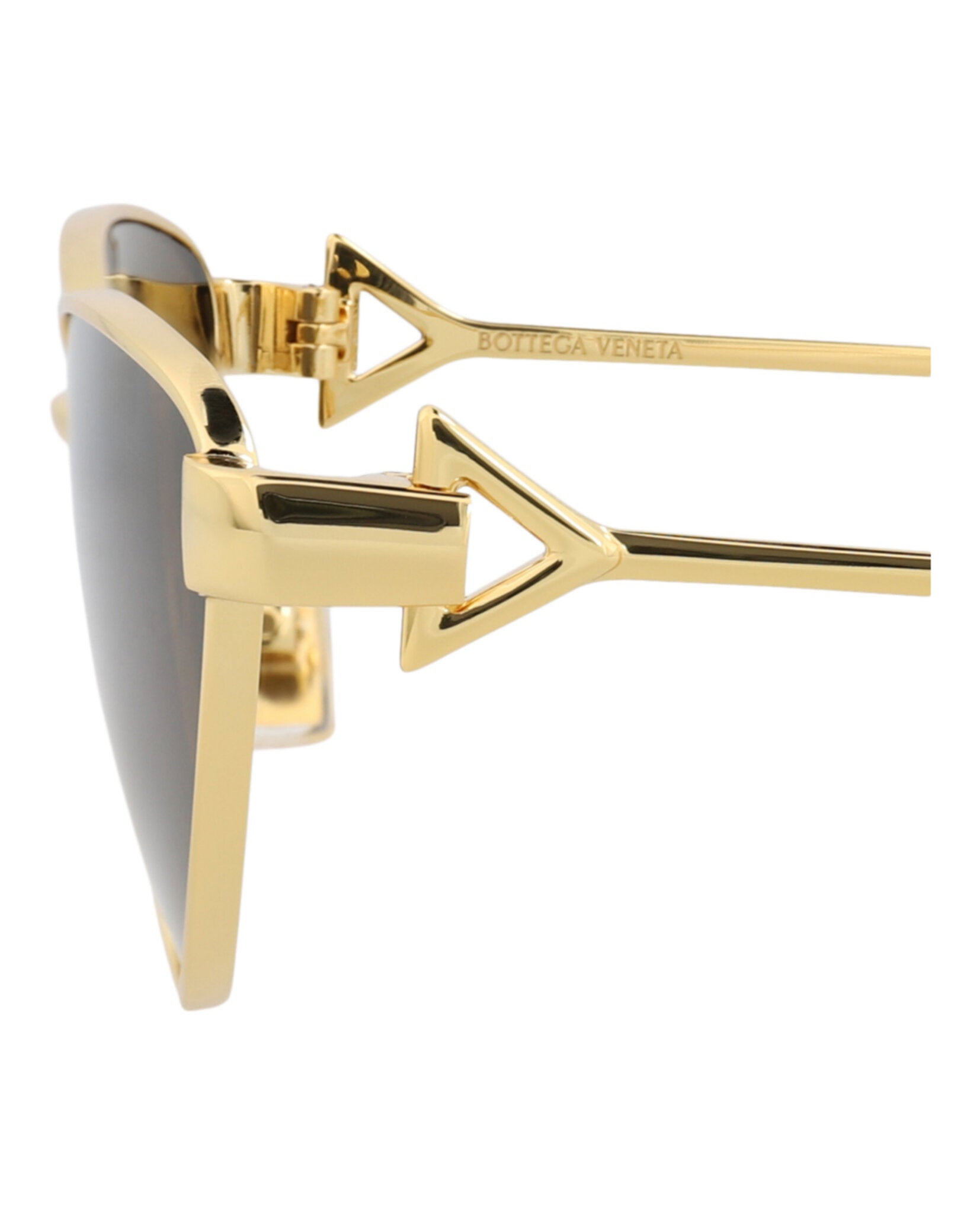 Bottega Veneta Womens Cat Eye Gold Gold Brown Fashion Designer Eyewear