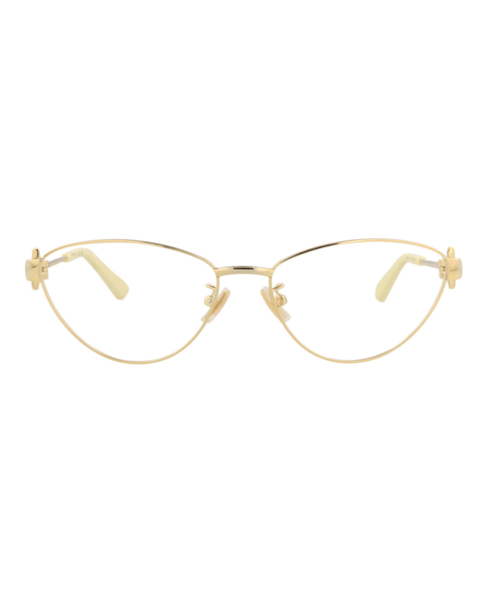 Bottega Veneta Bottega Veneta Womens Cat Eye Gold Gold Transparent Fashion Designer Eyewear