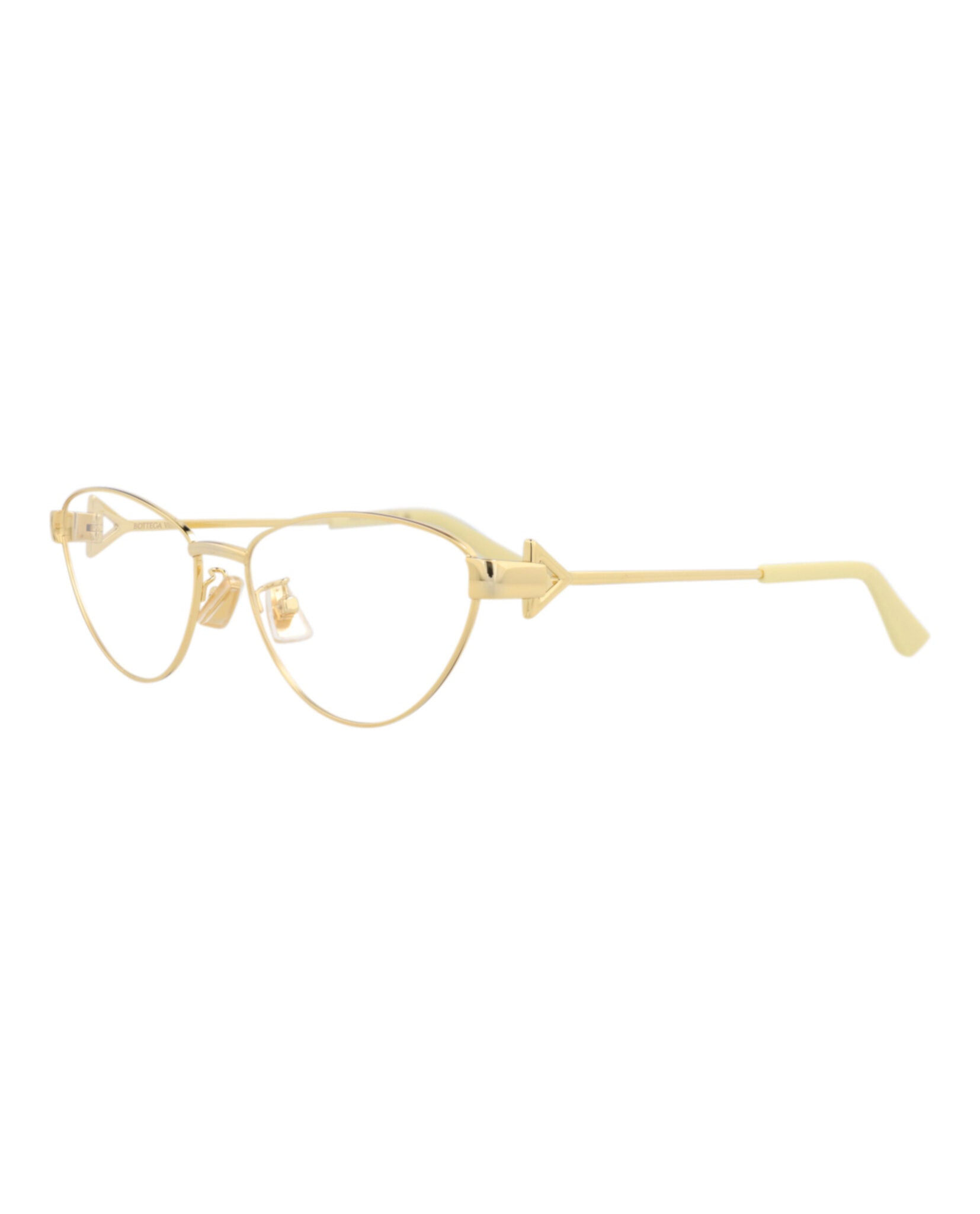 Bottega Veneta Bottega Veneta Womens Cat Eye Gold Gold Transparent Fashion Designer Eyewear