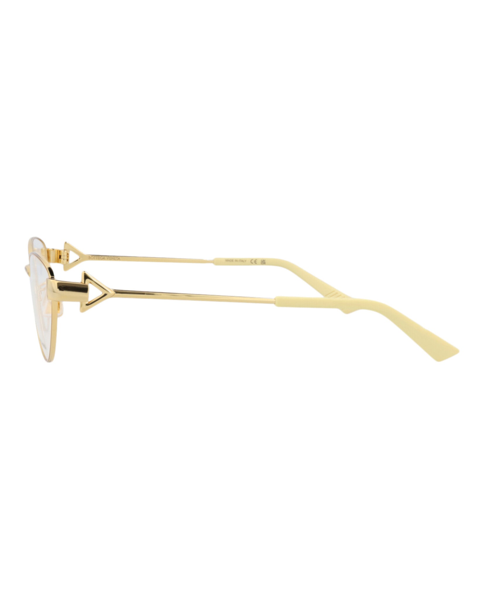 Bottega Veneta Bottega Veneta Womens Cat Eye Gold Gold Transparent Fashion Designer Eyewear