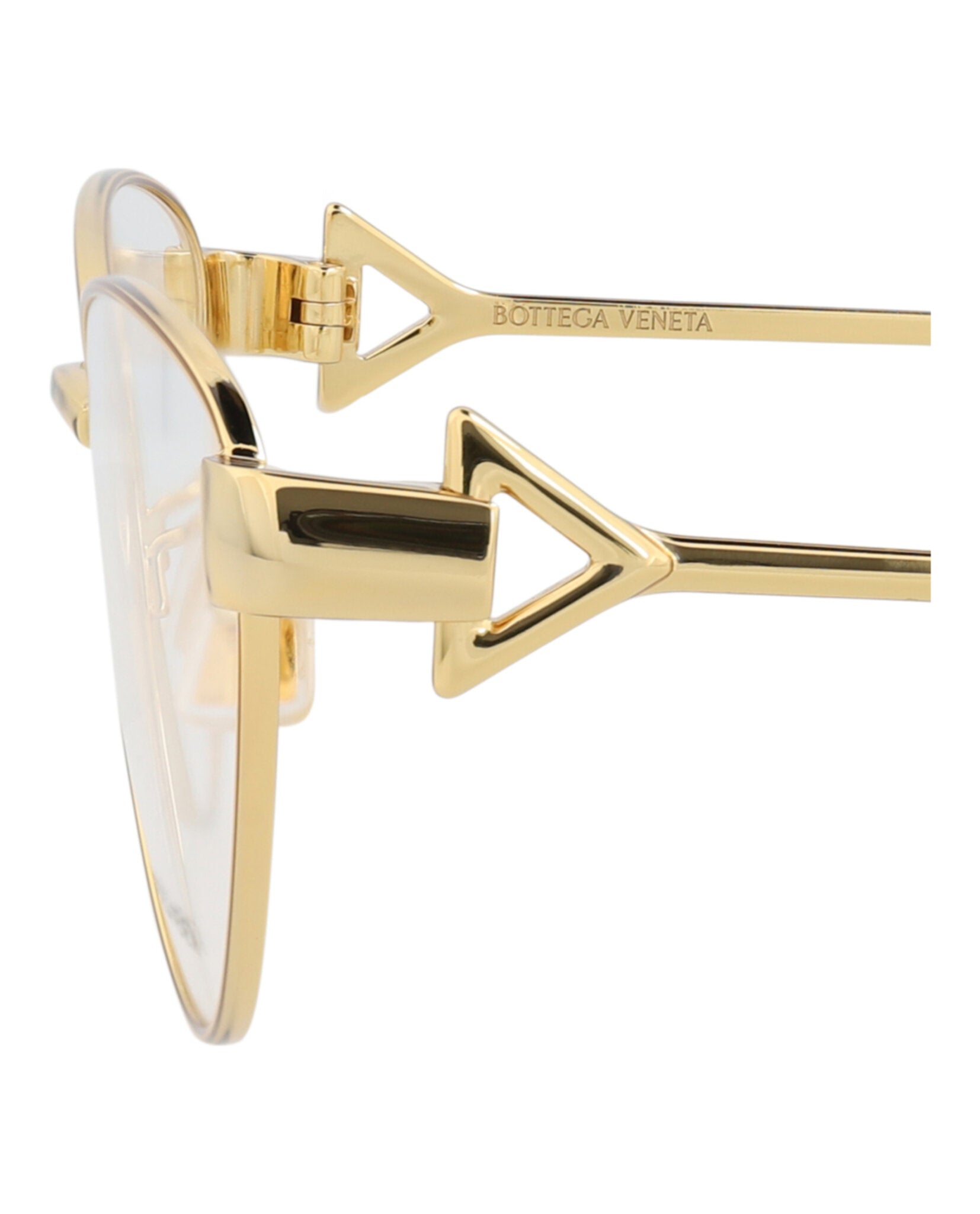 Bottega Veneta Bottega Veneta Womens Cat Eye Gold Gold Transparent Fashion Designer Eyewear