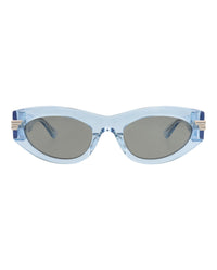 Bottega Veneta Womens Cat Eye Light Blue Light Blue Grey Fashion Designer Eyewear