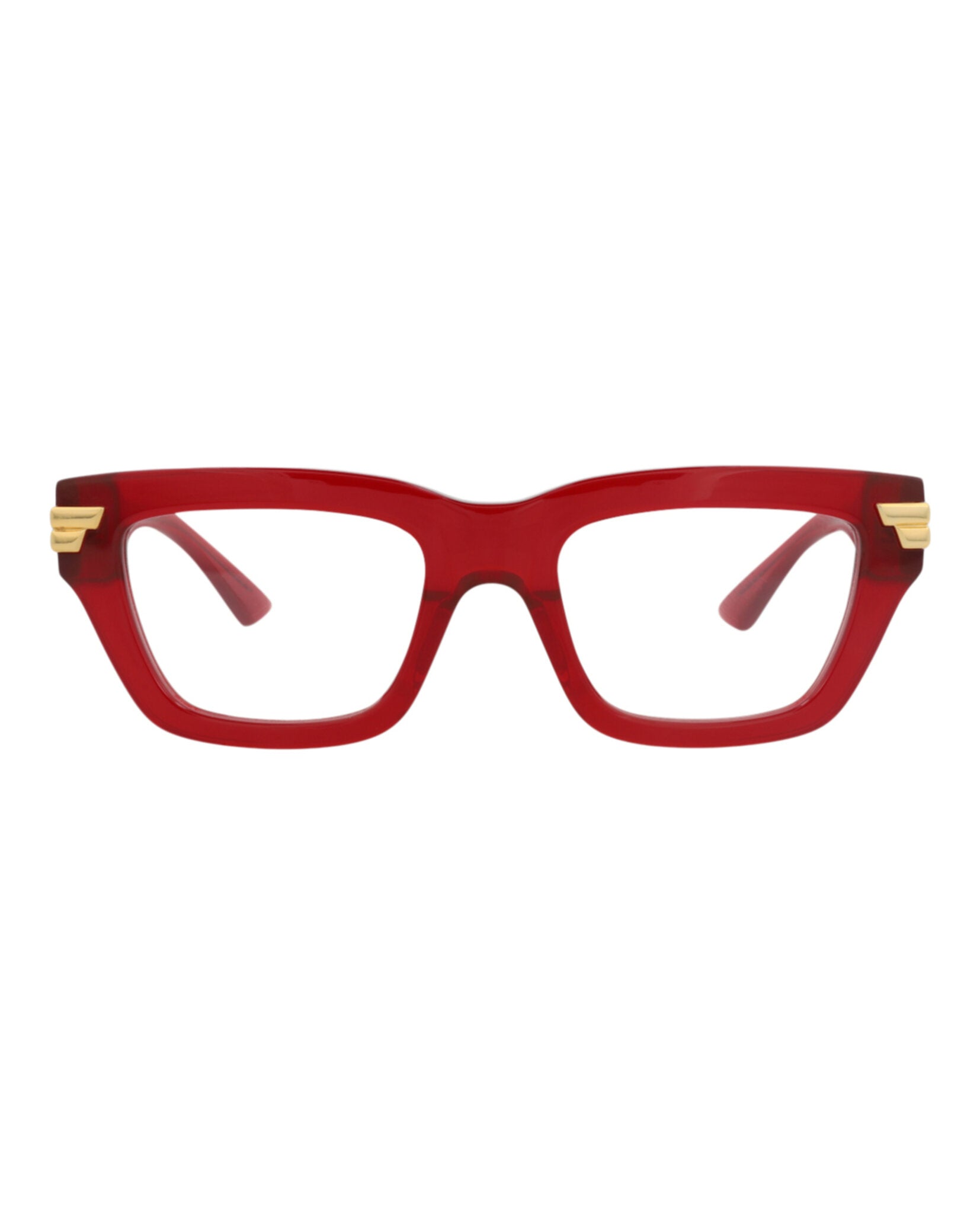 Bottega Veneta Bottega Veneta Womens Square/Rectangle Burgundy Burgundy Transparent Fashion Designer Eyewear