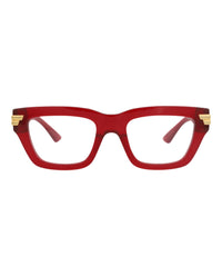 Bottega Veneta Bottega Veneta Womens Square/Rectangle Burgundy Burgundy Transparent Fashion Designer Eyewear