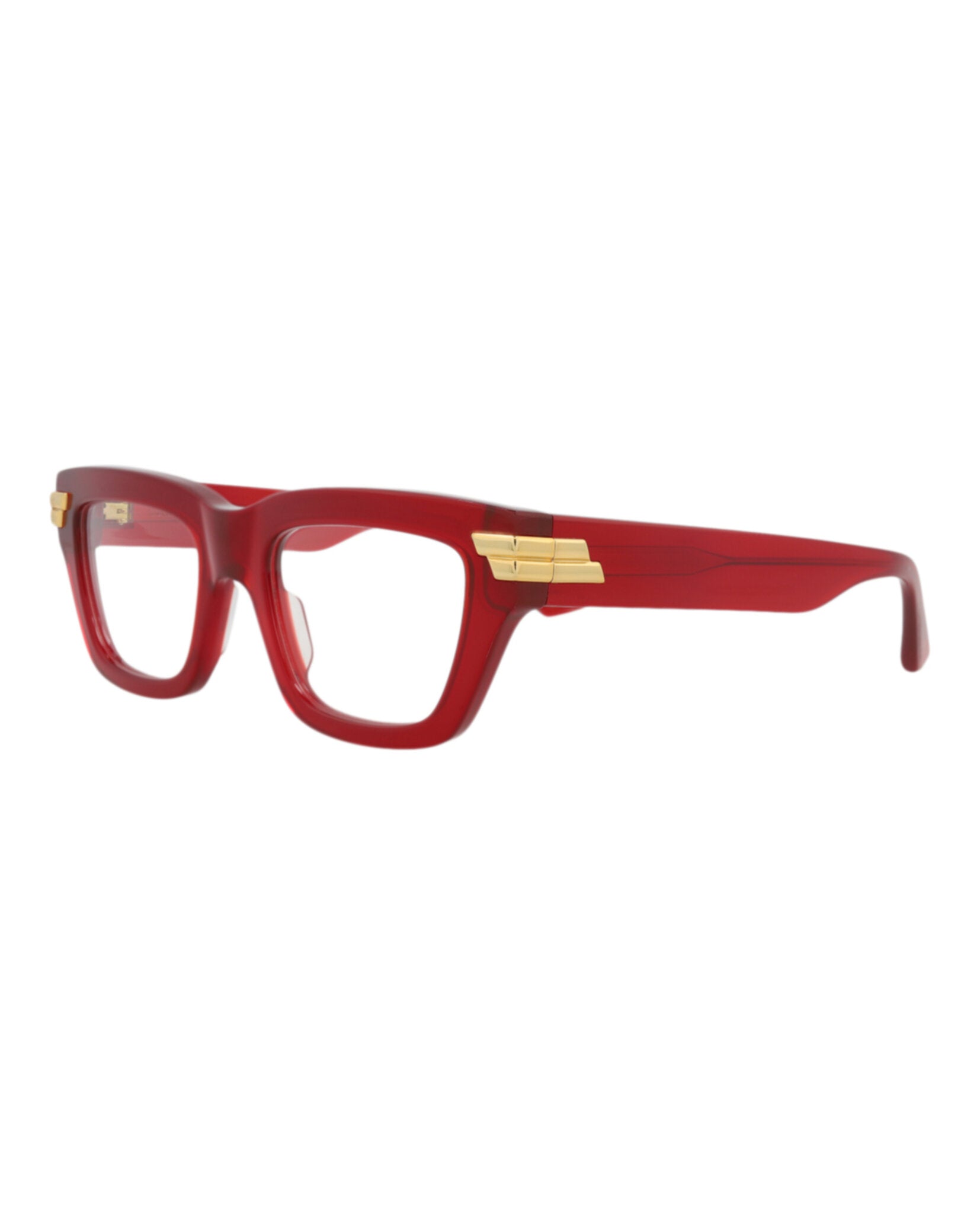 Bottega Veneta Bottega Veneta Womens Square/Rectangle Burgundy Burgundy Transparent Fashion Designer Eyewear