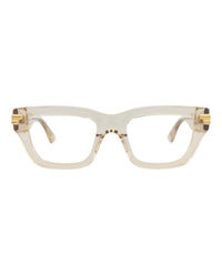 Bottega Veneta Bottega Veneta Womens Square/Rectangle Beige Beige Transparent Fashion Designer Eyewear