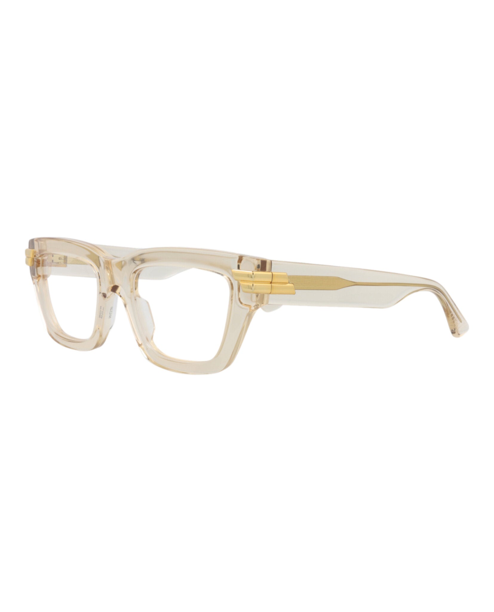 Bottega Veneta Bottega Veneta Womens Square/Rectangle Beige Beige Transparent Fashion Designer Eyewear