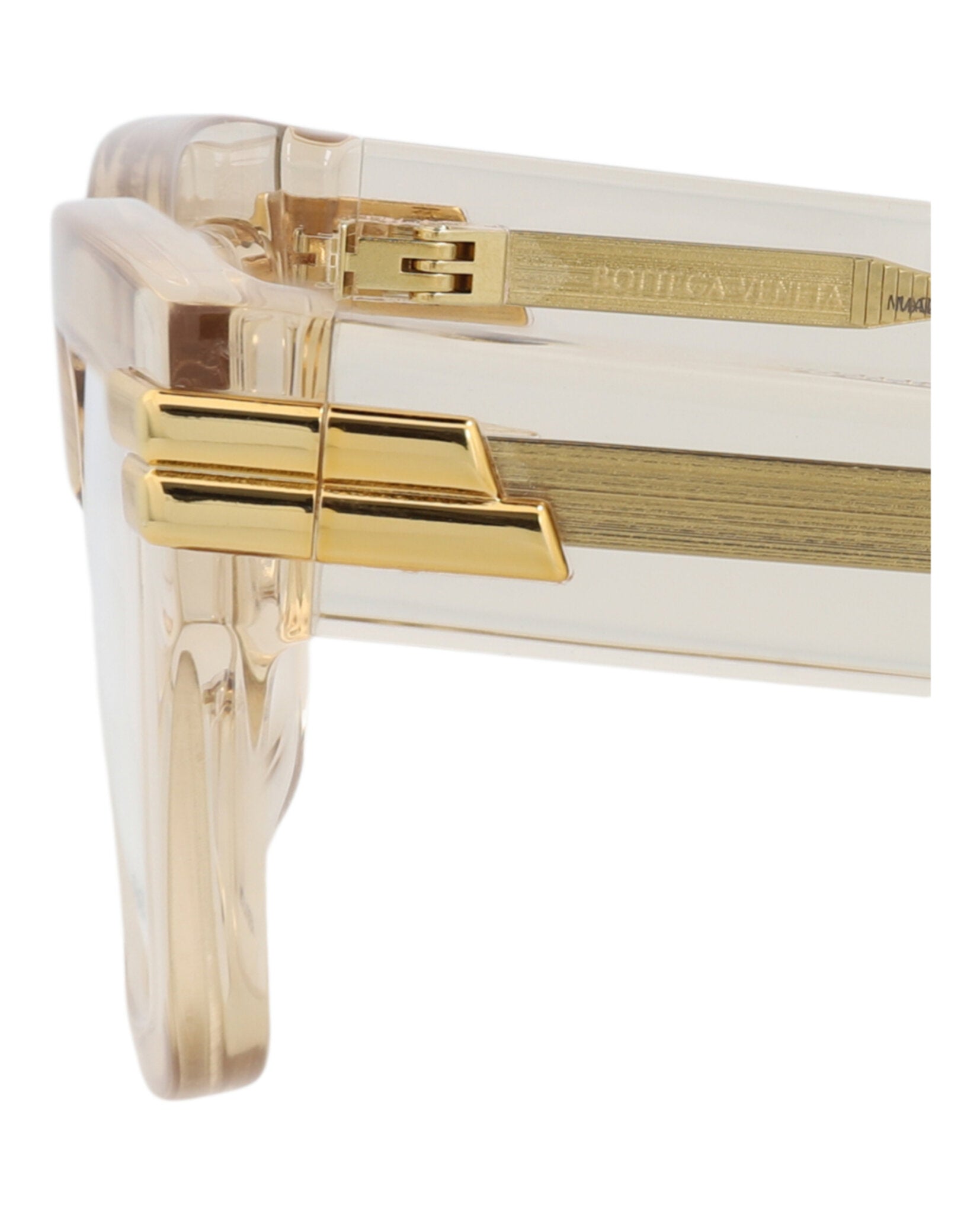 Bottega Veneta Bottega Veneta Womens Square/Rectangle Beige Beige Transparent Fashion Designer Eyewear