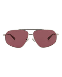 Bottega Veneta Bottega Veneta Unisex Aviator Silver Silver Violet Fashion Designer Eyewear