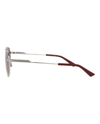 Bottega Veneta Bottega Veneta Unisex Aviator Silver Silver Violet Fashion Designer Eyewear