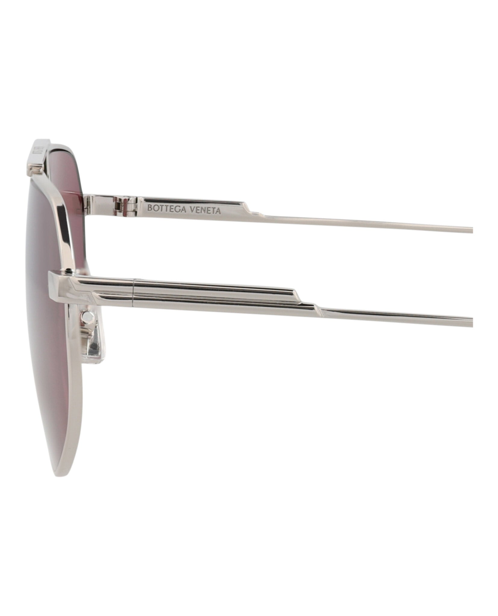 Bottega Veneta Bottega Veneta Unisex Aviator Silver Silver Violet Fashion Designer Eyewear