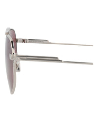 Bottega Veneta Bottega Veneta Unisex Aviator Silver Silver Violet Fashion Designer Eyewear