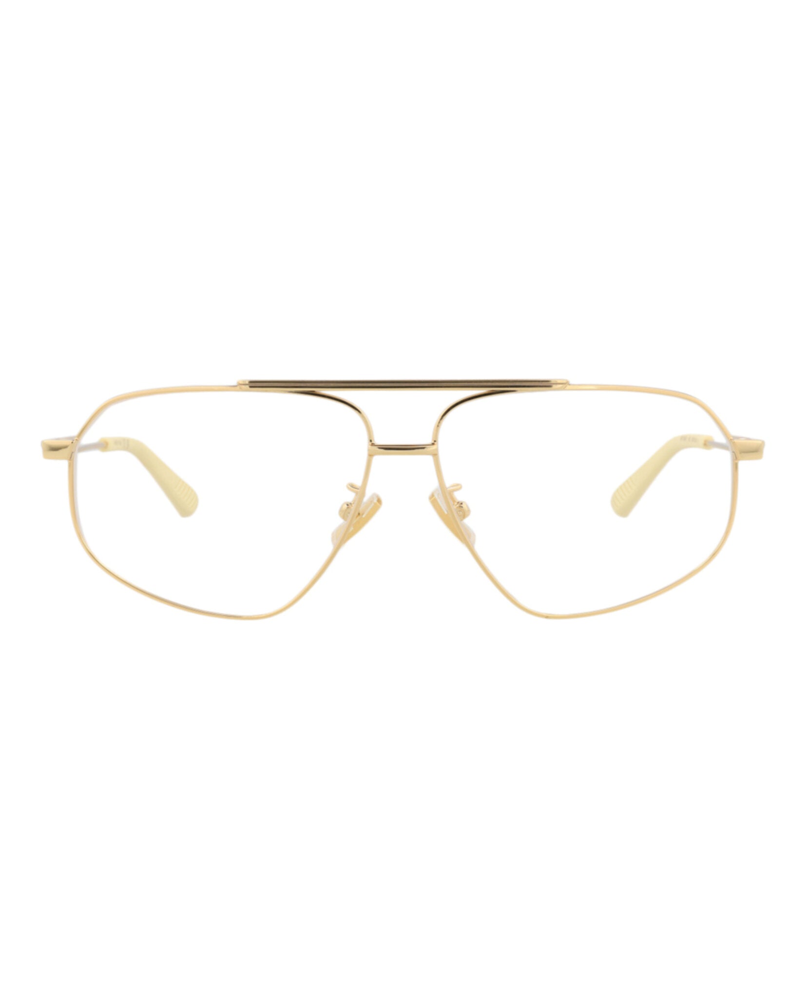 Bottega Veneta Bottega Veneta Unisex Aviator Gold Gold Transparent Fashion Designer Eyewear