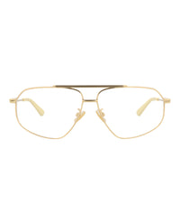 Bottega Veneta Bottega Veneta Unisex Aviator Gold Gold Transparent Fashion Designer Eyewear