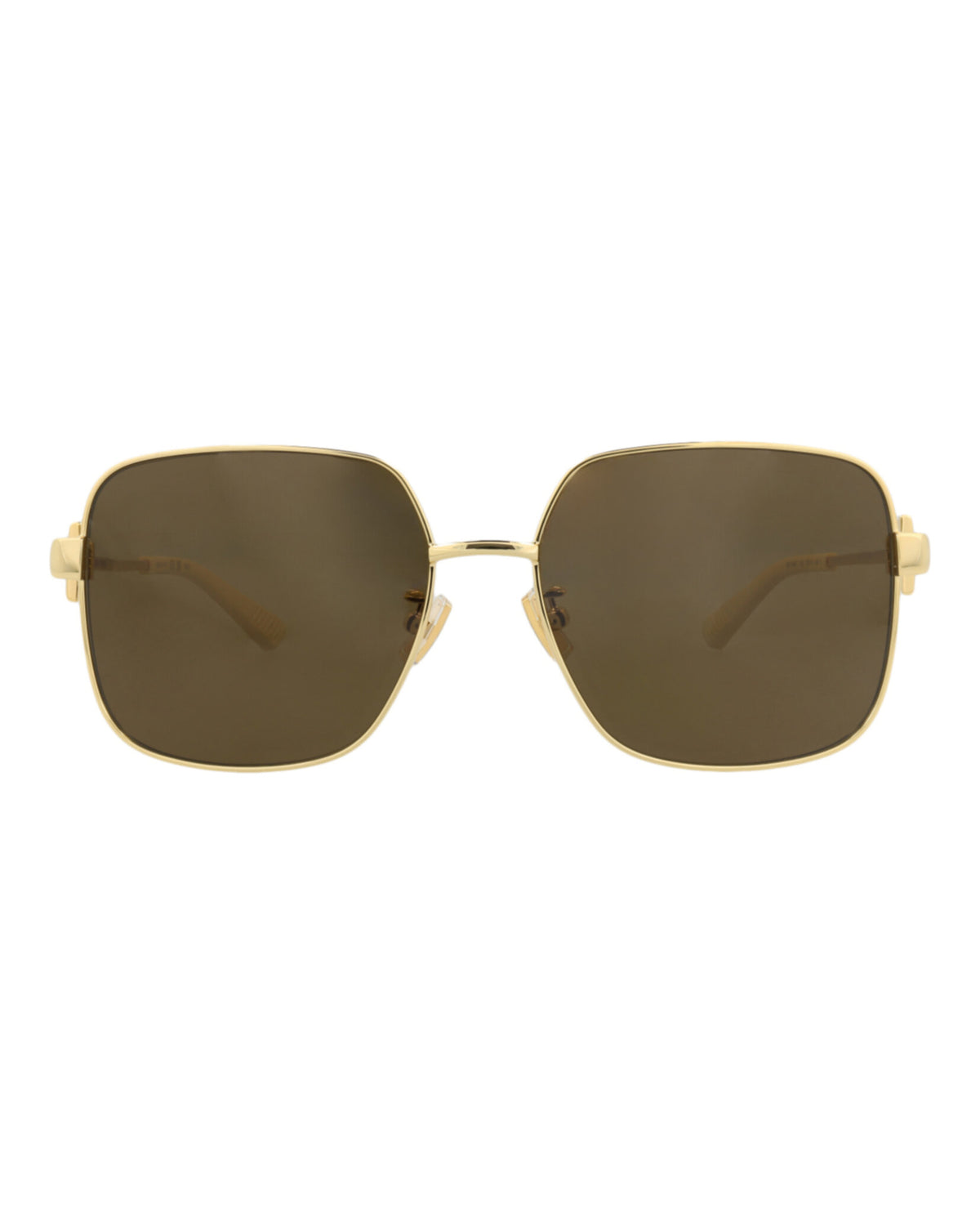 Bottega Veneta Bottega Veneta Womens Square/Rectangle Gold Gold Brown Fashion Designer Eyewear