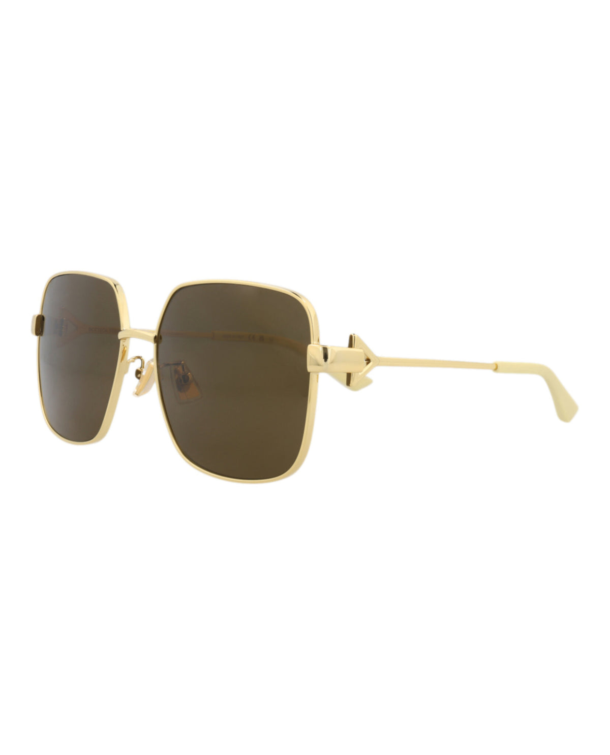 Bottega Veneta Bottega Veneta Womens Square/Rectangle Gold Gold Brown Fashion Designer Eyewear