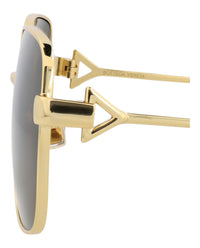 Bottega Veneta Bottega Veneta Womens Square/Rectangle Gold Gold Brown Fashion Designer Eyewear