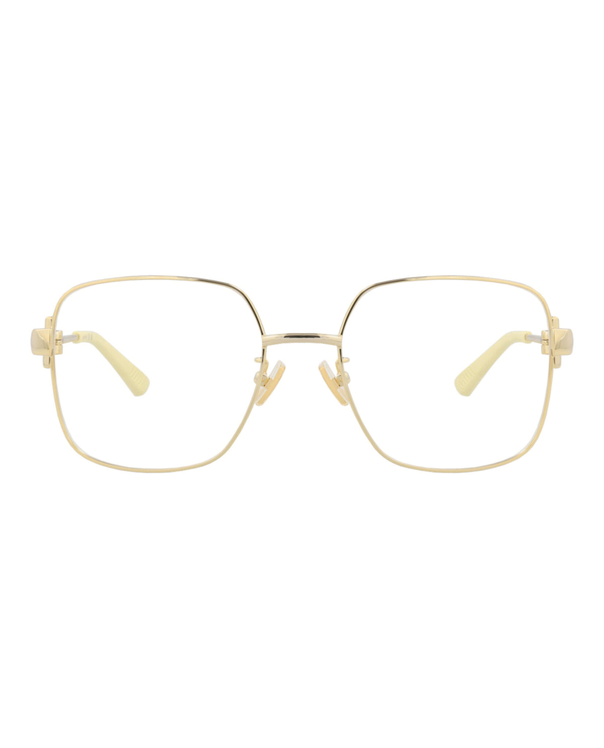 Bottega Veneta Womens Square/Rectangle Gold Gold Transparent Fashion Designer Eyewear