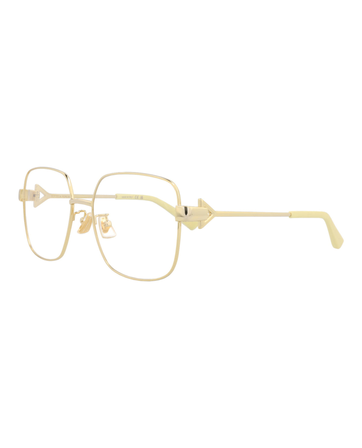 Bottega Veneta Womens Square/Rectangle Gold Gold Transparent Fashion Designer Eyewear