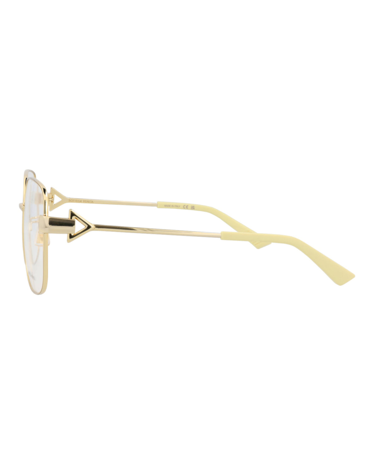 Bottega Veneta Womens Square/Rectangle Gold Gold Transparent Fashion Designer Eyewear