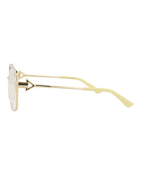 Bottega Veneta Womens Square/Rectangle Gold Gold Transparent Fashion Designer Eyewear