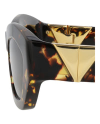 Bottega Veneta Womens Round/Oval Havana Havana Brown Fashion Designer Eyewear