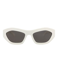 Bottega Veneta Womens Round/Oval White White Grey Fashion Designer Eyewear