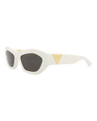 Bottega Veneta Womens Round/Oval White White Grey Fashion Designer Eyewear