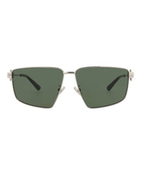 Bottega Veneta Womens Square/Rectangle Silver Silver Green Fashion Designer Eyewear
