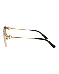 Bottega Veneta Bottega Veneta Womens Square/Rectangle Gold Gold Brown Fashion Designer Eyewear