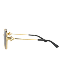 Bottega Veneta Bottega Veneta Womens Square/Rectangle Gold Gold Grey Fashion Designer Eyewear