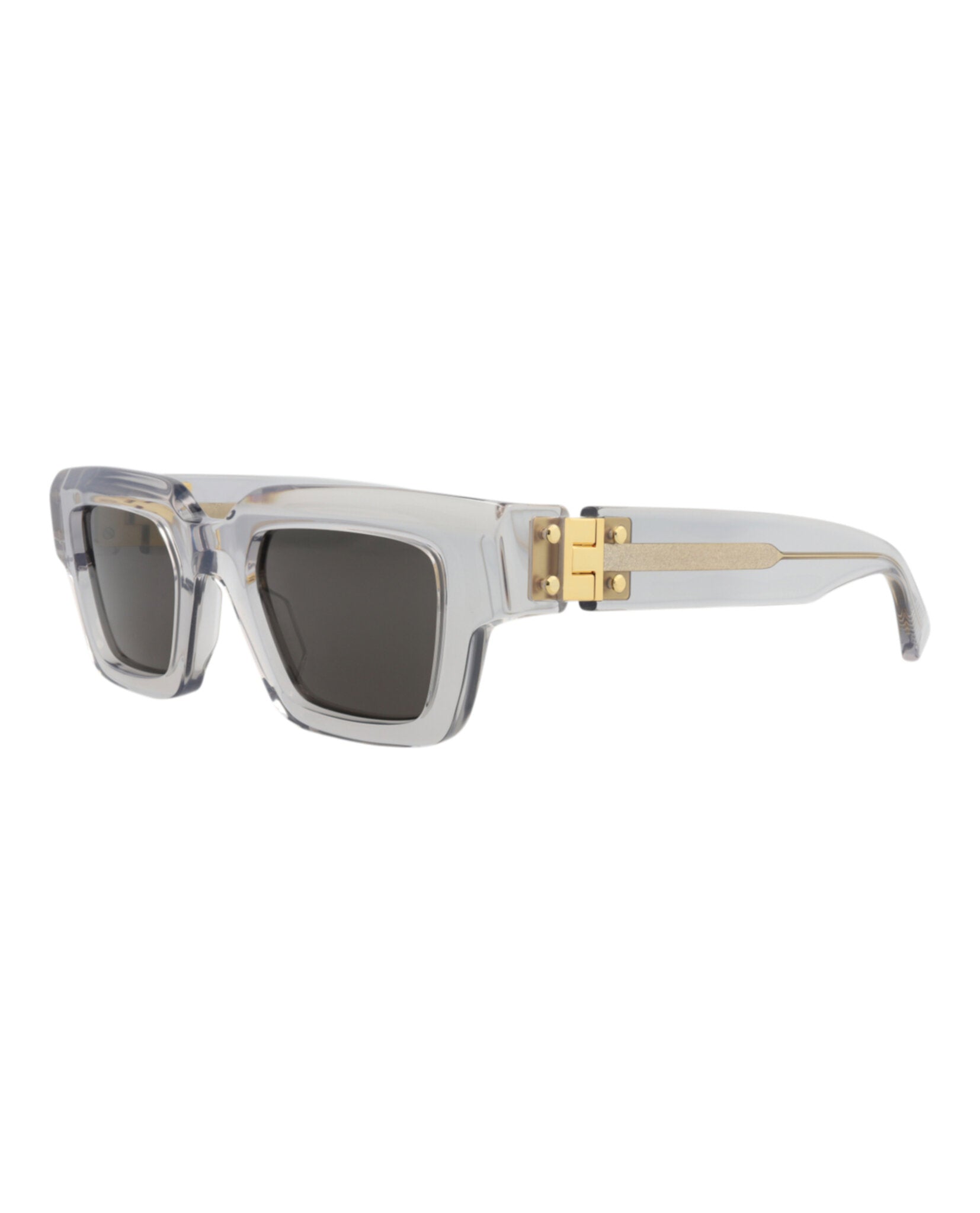 Bottega Veneta Unisex Square/Rectangle Crystal Crystal Grey Fashion Designer Eyewear
