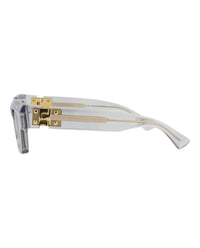 Bottega Veneta Unisex Square/Rectangle Crystal Crystal Grey Fashion Designer Eyewear