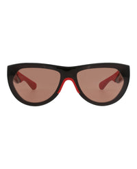 Bottega Veneta Unisex Round/Oval Black Black Red Fashion Designer Eyewear